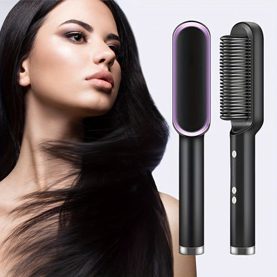 [Hair Straightener and Curler 2 in 1]- This is a 2 in 1 hair styling tool, that combines a hair straightener comb &amp; flat hair iron, can help you to get a super s